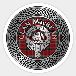 Clan MacBean Crest & Tartan Knot Sticker